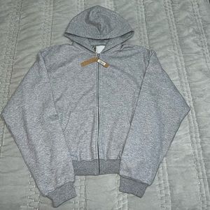 SKIMS cotton fleece zip up hoodie